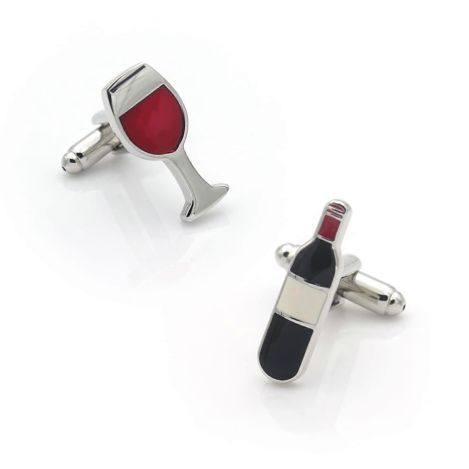 Kongque - Wine Bottle and Glass Cufflinks