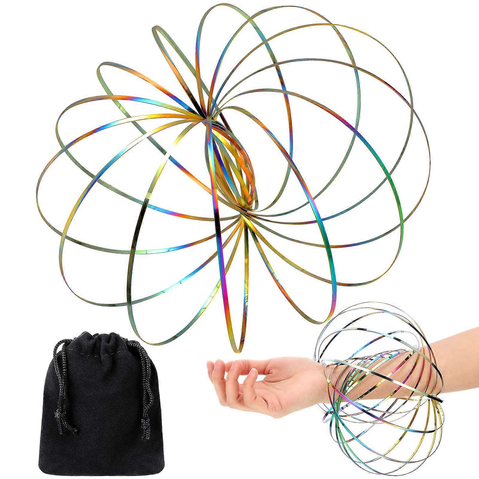 Flow Rings Toys 3D Arm Spring Magic Flow Ring Stainless Steel Multi Sensory Educational and Interactive Spring Toy
