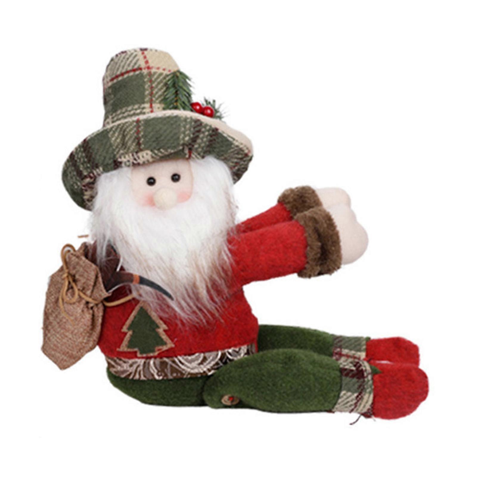 Christmas Curtain Buckle Plush Santa Claus Elk Snowman Curtain Tie Back Holdbacks for Home Office Parties Curtain Railing Tree