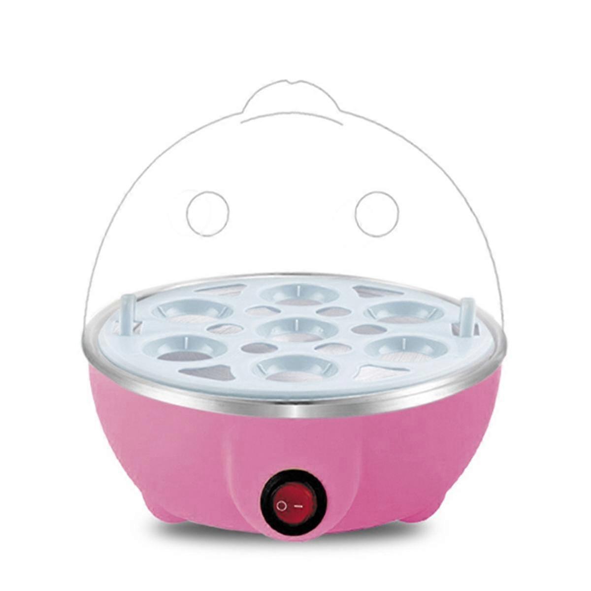 Rapid Egg Cooker: 7 Egg Capacity Electric Egg Cooker for Hard Boiled Eggs, Poached Eggs, Scrambled Eggs Pink EU Plug
