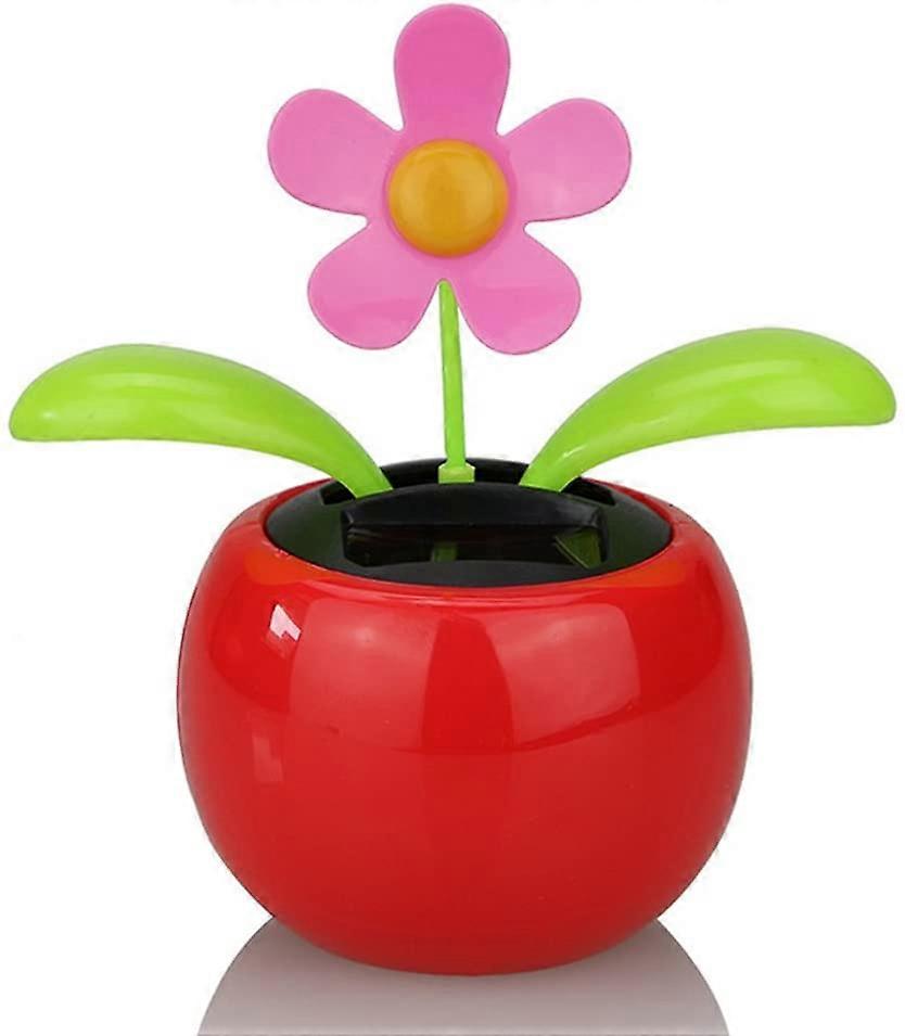 Solar Powered Desktop Toy, Solar Powered Dancing Flower Flip Flop Leaves Display Car Dashboard Toy Gift-245