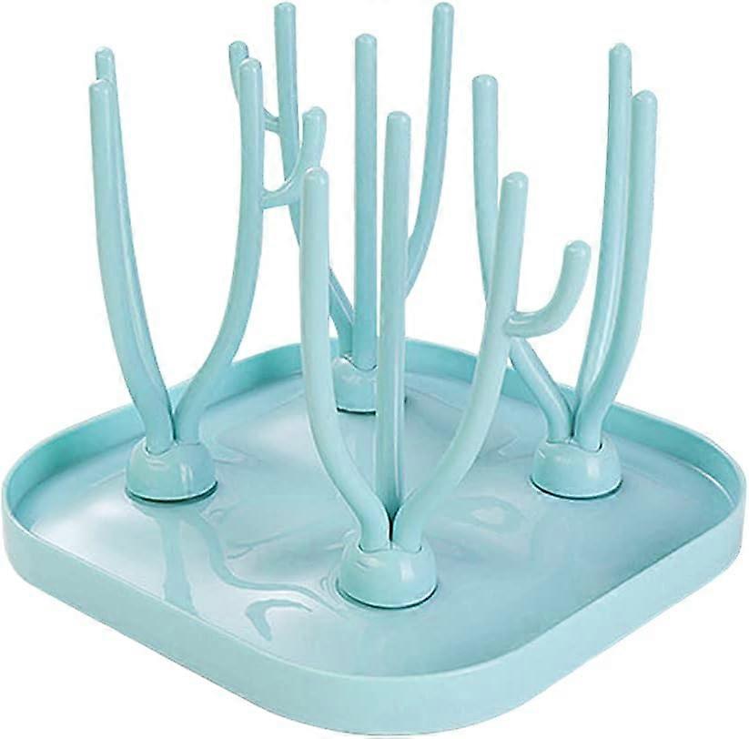 Tree Bottle Dryer, Speyang Collapsible Bottle Dryer, Baby Bottle Drainer, Foldable Bottle Tree, Bottle Drying Rack, Tree Bottle Dryer (Blue)