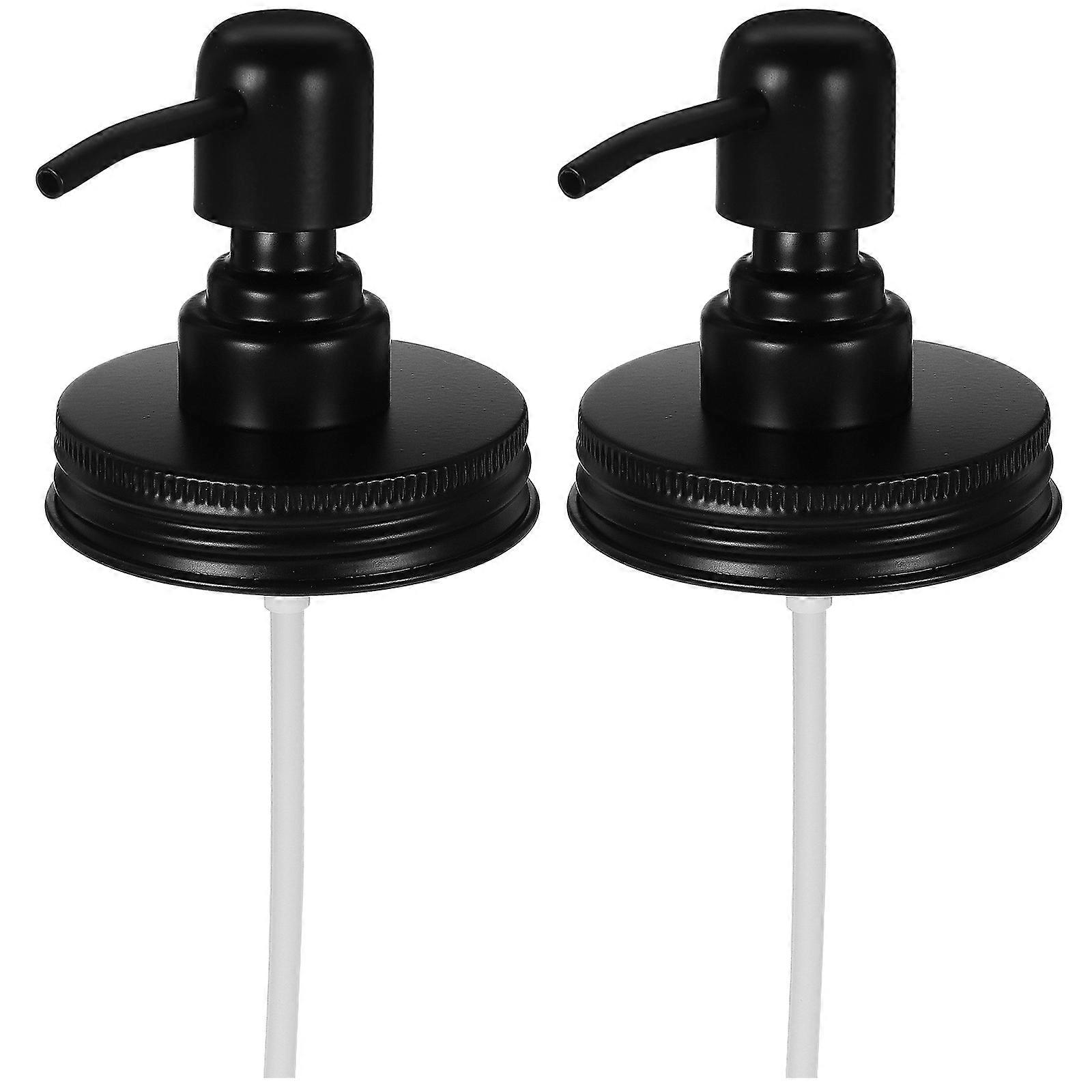 2 stk. Mason Jar Pumpelåg Sæbedispenserlåg med pumpe Rustfrit stål Lotion Dispenserlåg