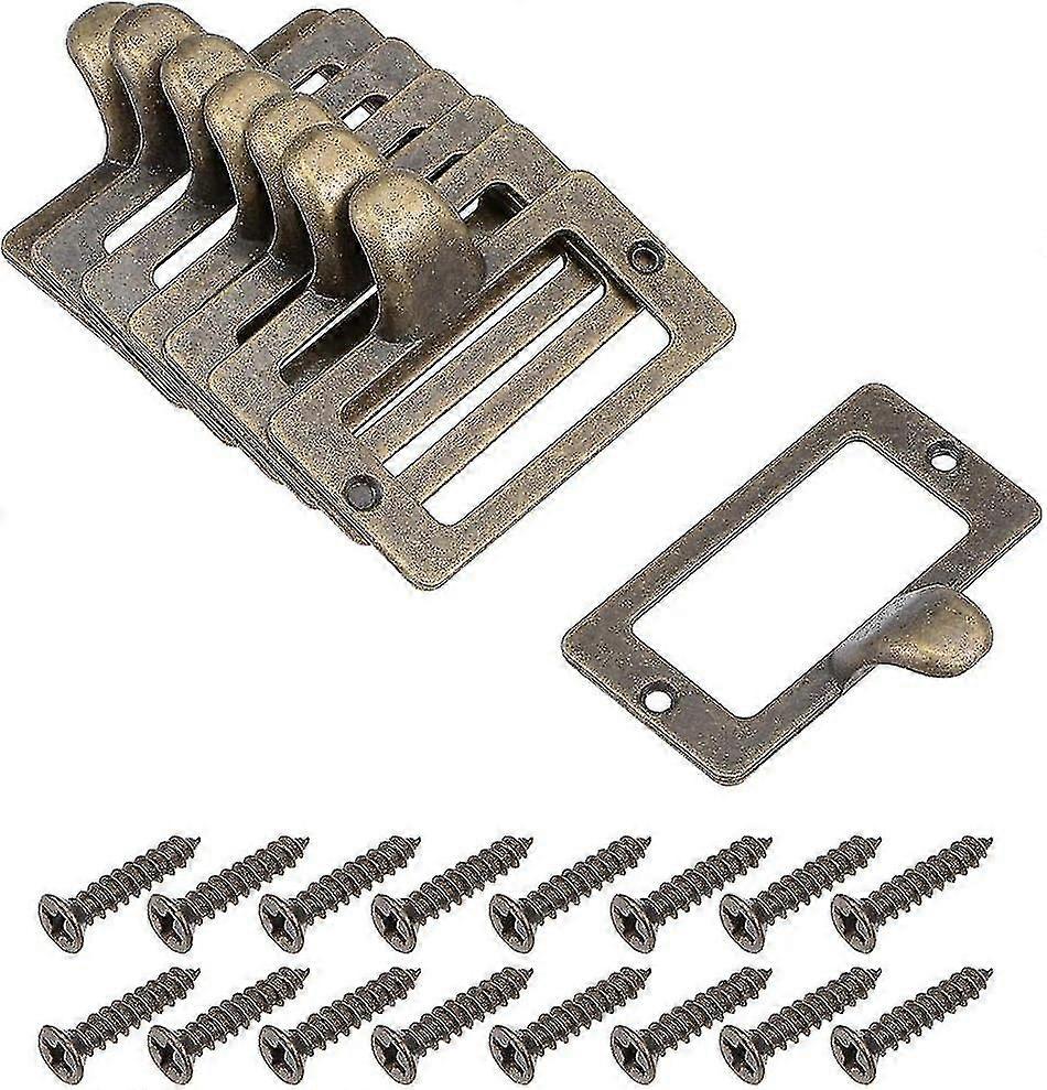 8pcs Label Holders Drawer Pulls Zinc Alloy Label Frame Card Holder With Screws Ywq