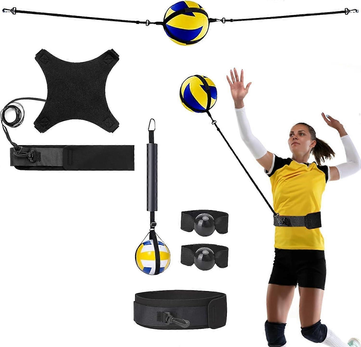 Volleyball training equipment set, volleyball spike/serve/bat/arm swing training system, adjustable volleyball accessories resistance rope/elastic ban