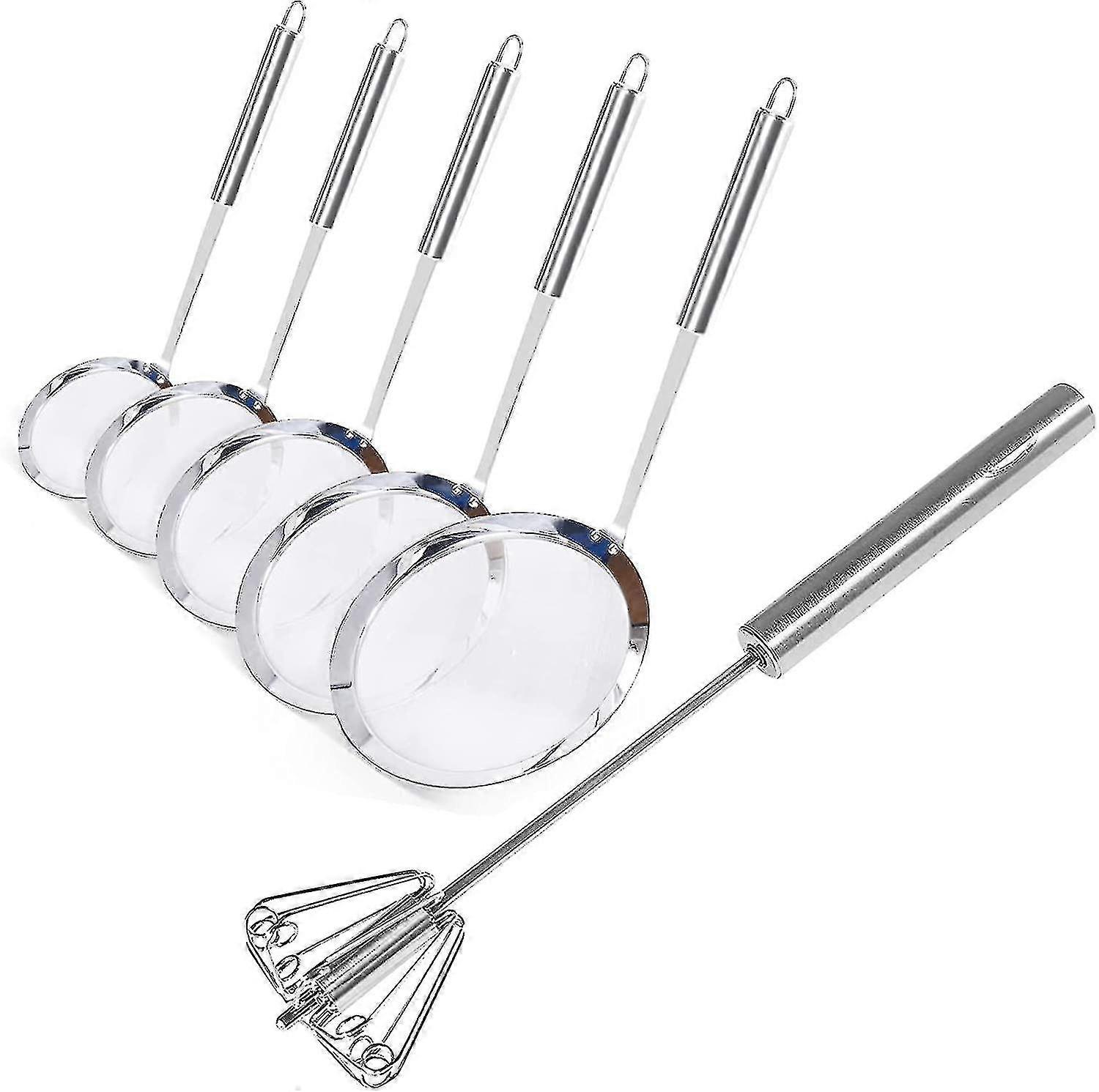 2024 Egg Whisk And Fine Mesh Skimmer Spoon (5 Pack)-sfygv
