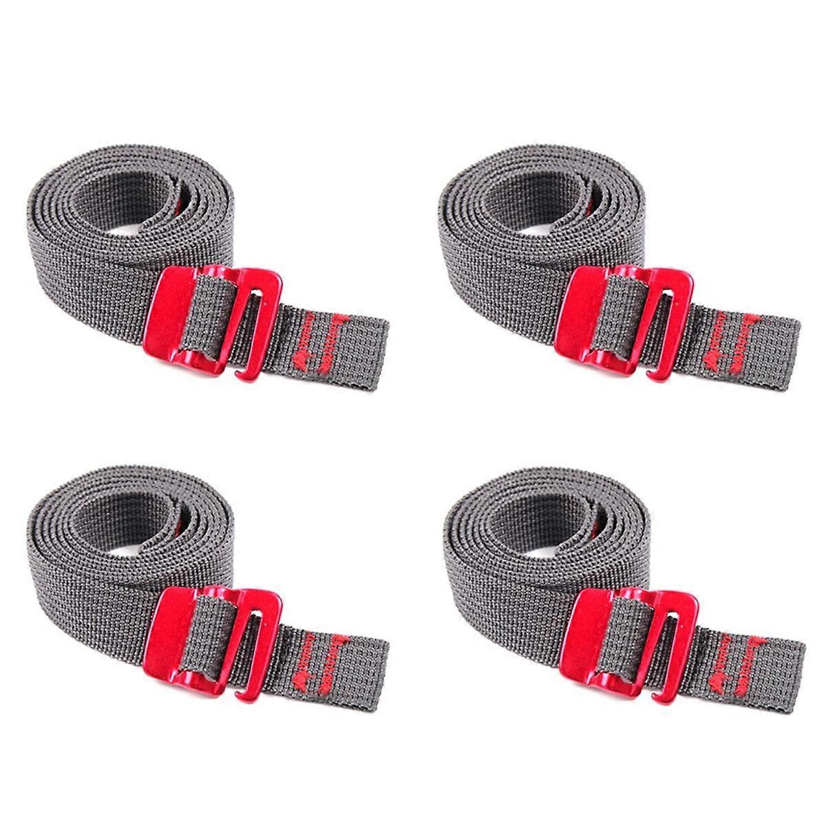 4PCS Hiking Climbing Tension Belts Buckle Tie-Down 1.5m Belt Cargo Straps Cord Tape Nylon Rope with Quick Release Hook