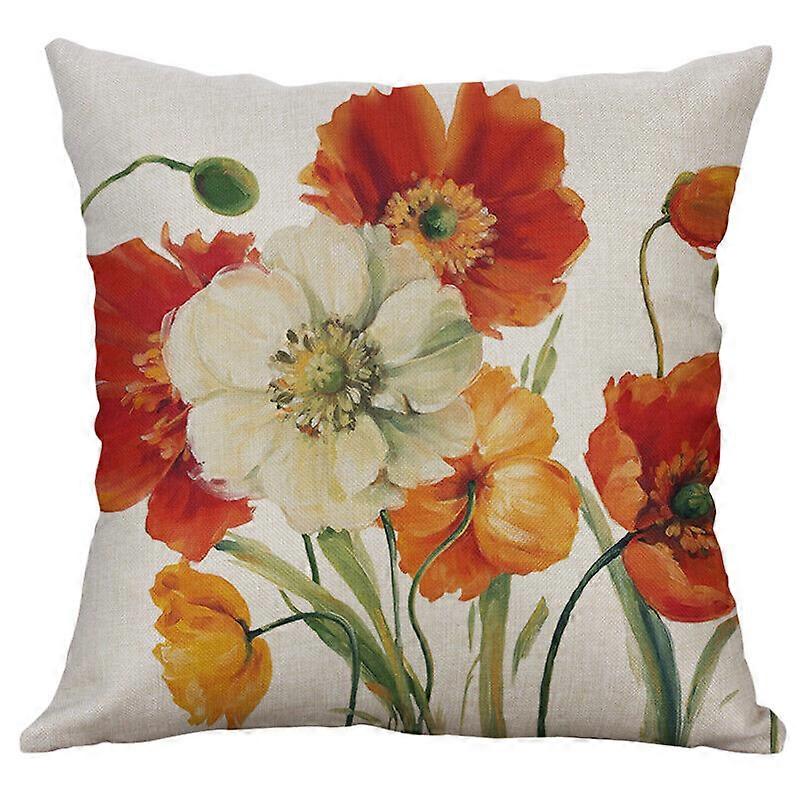 牡丹プリントコットンリネンソファウエストクッションカバー枕カバー家の装飾デザイン214jpjcjh