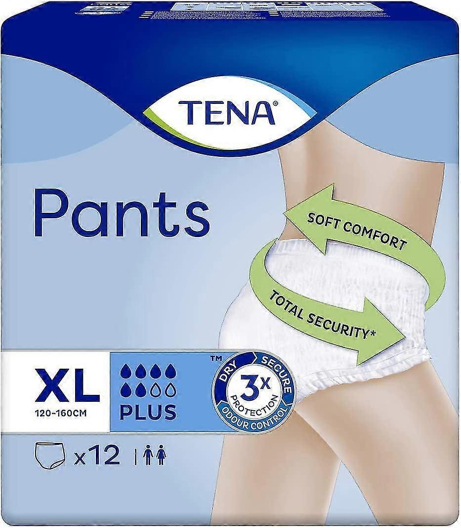 Tena Incontinence Pants Plus With Odour Neutraliser - Extra Large 12 Pack