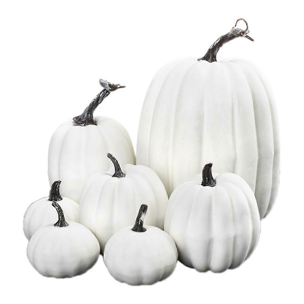 7PCS Simulation Pumpkin Model Artificial Pumpkin Decoration Home Table Decor for Thanksgiving and Halloween