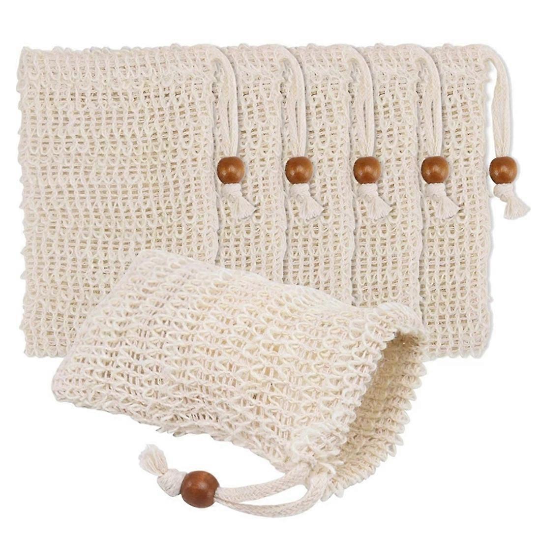40 Pack Soap Exfoliating Bags,Soap Saver Made Sisal Mesh Soap Bag Bar Soap Bag with Drawstring for