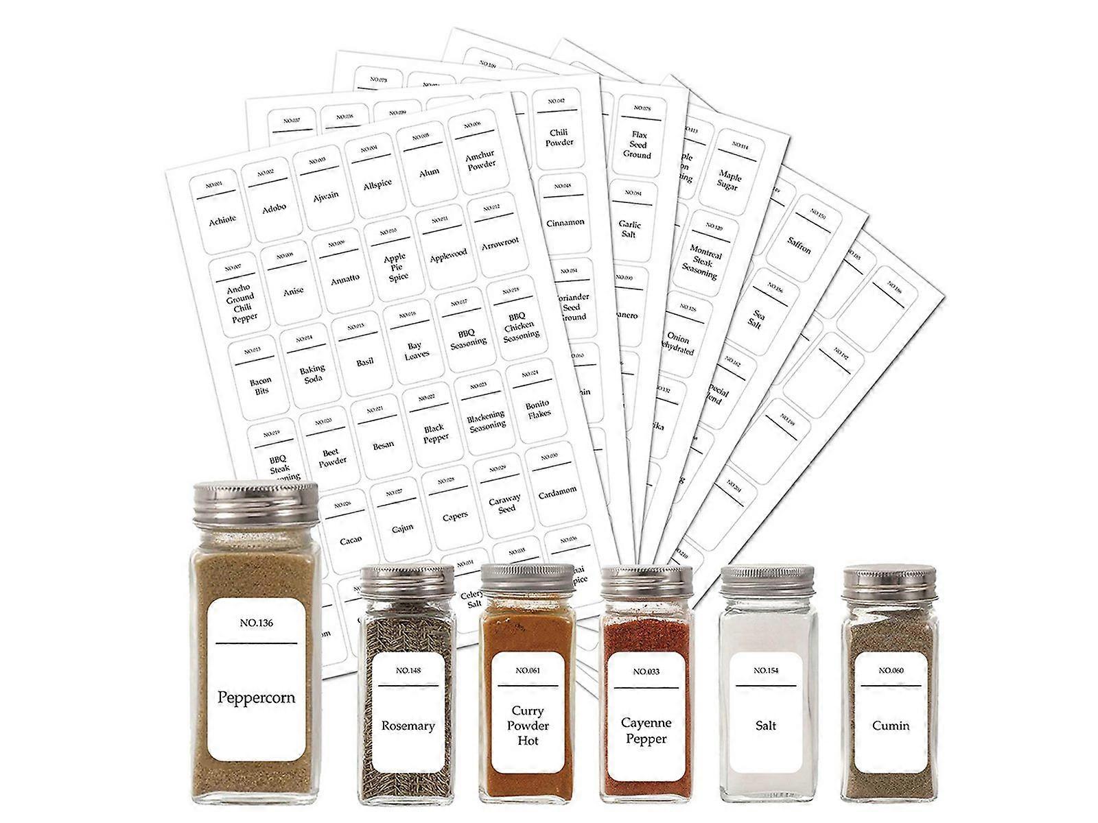 216pcs Kitchen Spice Jar Labels Stickers Jar Bottle Decals