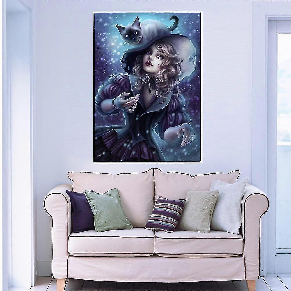 DIY 3d timanttimaalaus kauneus nainen kirjonta ristikäsityö ommel kodin sisustus