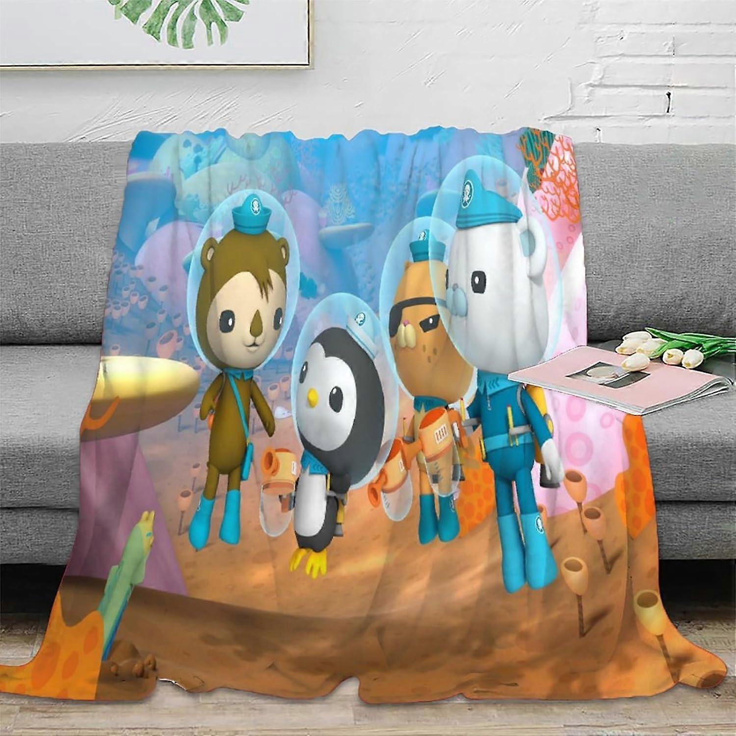 Cobertor de Flanela Os Octonautas Cobertores de Lã de Pelúcia com Impressão 3D Moda Popular Cobertores de Microfibra Ultra Macio para Aniversário de Natal