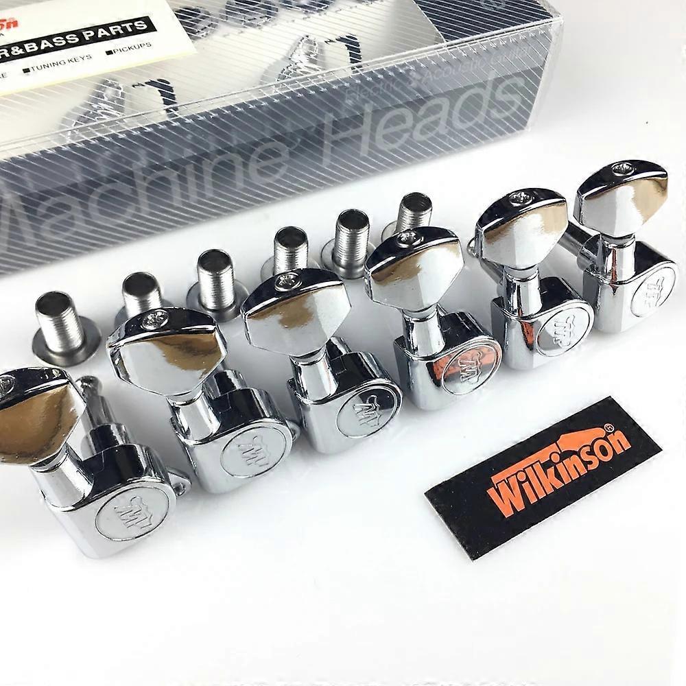 Wilkinson WJN-07 elektromos gitárfejek hangolók ST TL Tele króm ezüst hangolócsapokhoz (csomagolással)