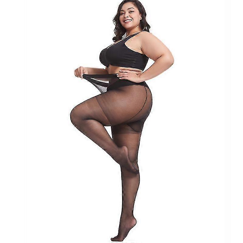 Contrôle des femmes Collants haut Taille Haute Taille Plus Collants Ultra-doux Noir