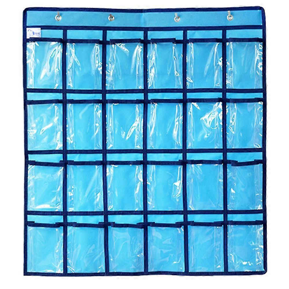 Transparent 24 Compartment Jewellery Pouch, Storage Pouch, Mobile Phone PouchSky blue