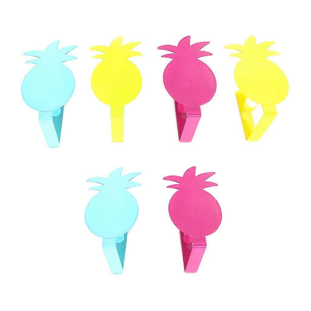 6pc Nappe Clips Forme d’ananas Pique-Pinces de table Flexible Acier inoxydable