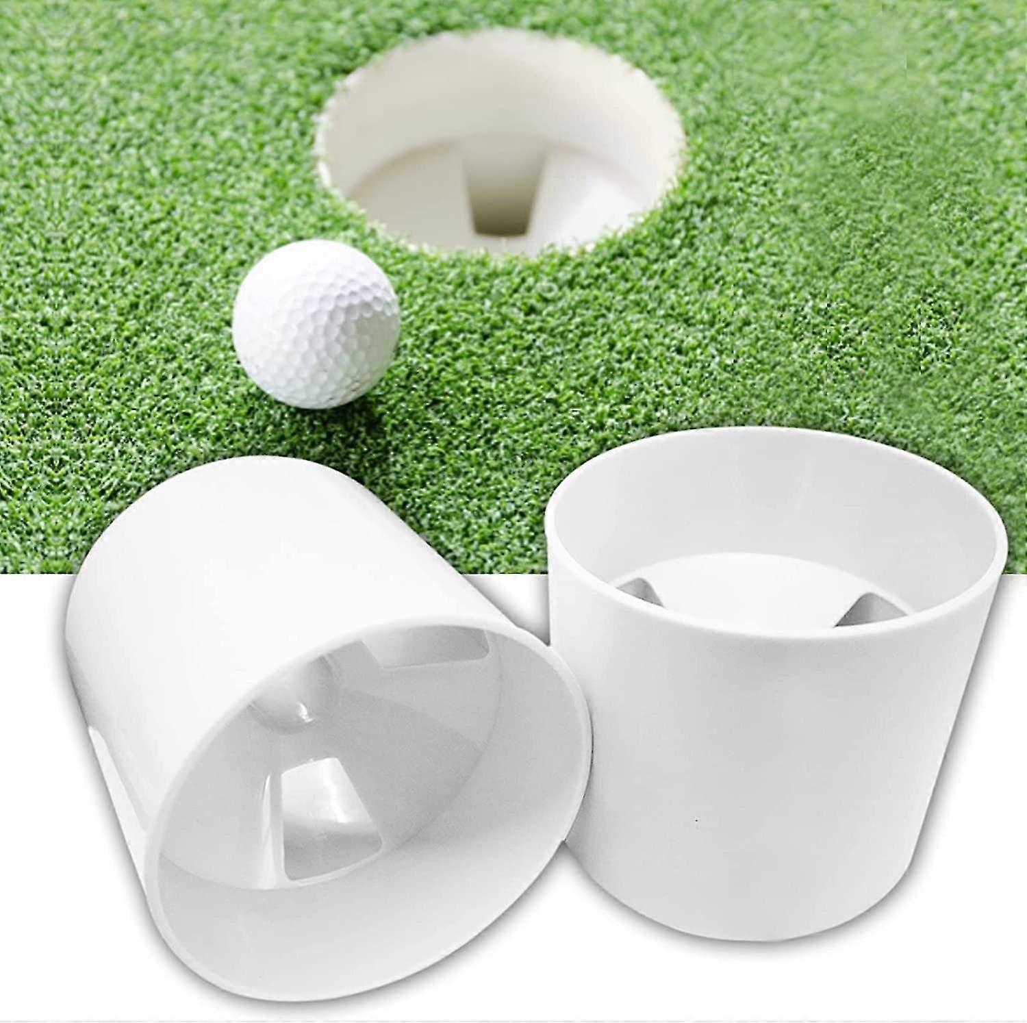 Golf Hole Cups Putting Green Practice Low Friction Value 2 Pcs, Golf Training Aid Cup