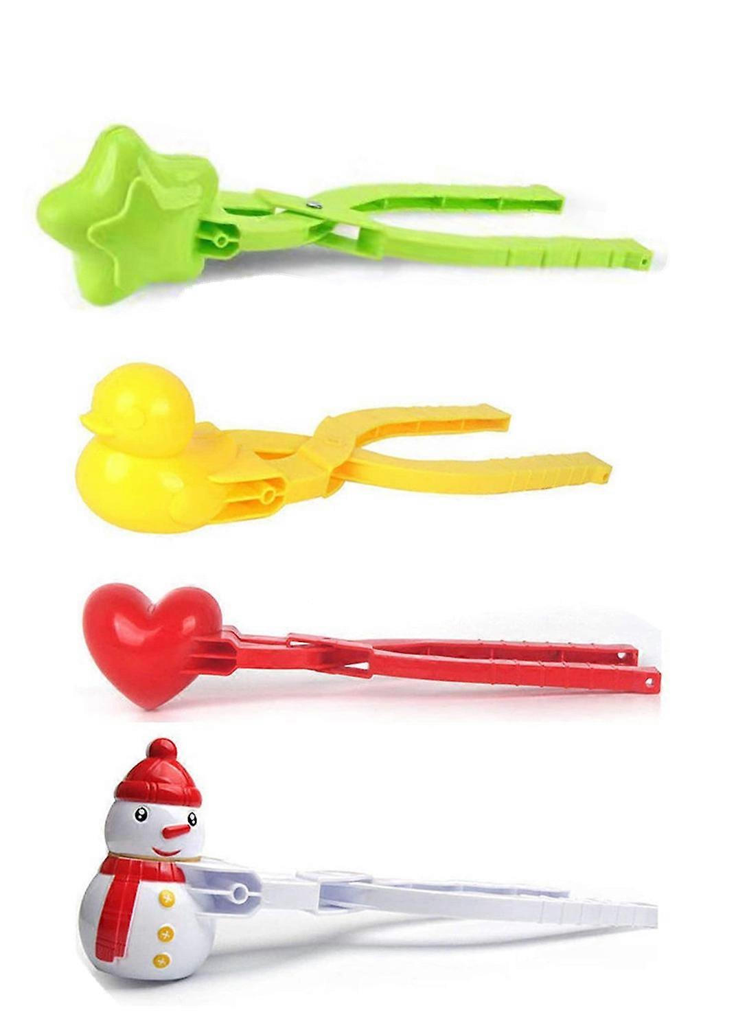 4Pcs Winter Snowball Maker Toy, Plastic Sand Ball Clip, Random Color