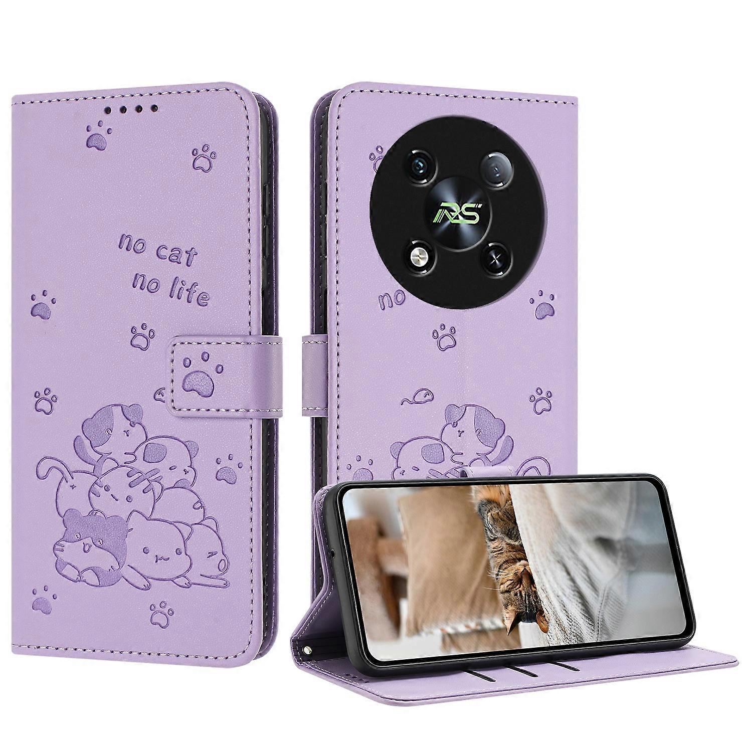 Geprägte Kätzchen-PU-Hülle für itel RS4