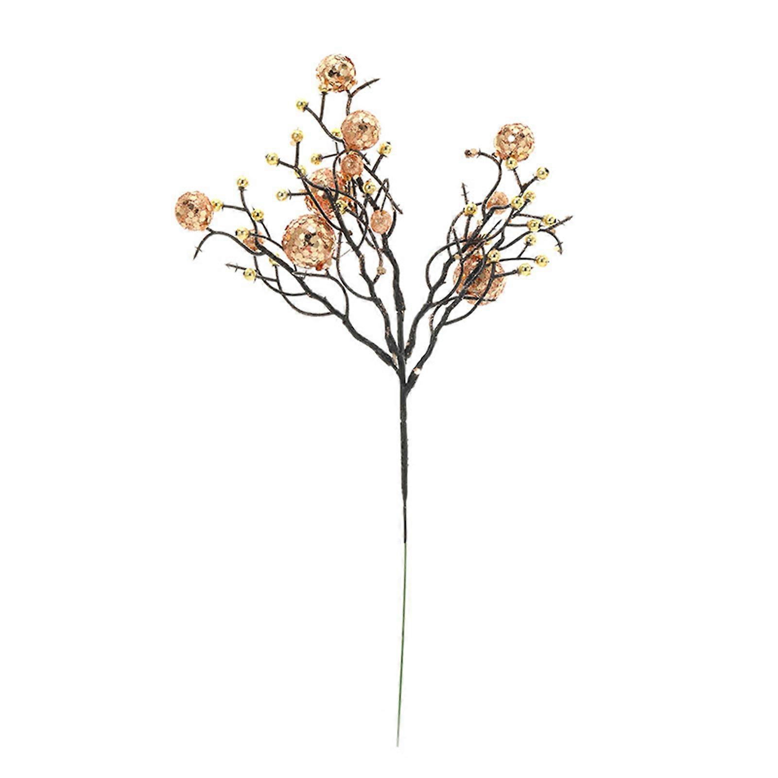 Christmas Artificial Flower Shiny Increase Atmosphere Decorative Foam Portable Christmas Decoration Sequin Vivid Fake Flower Simulated Flower for Chri