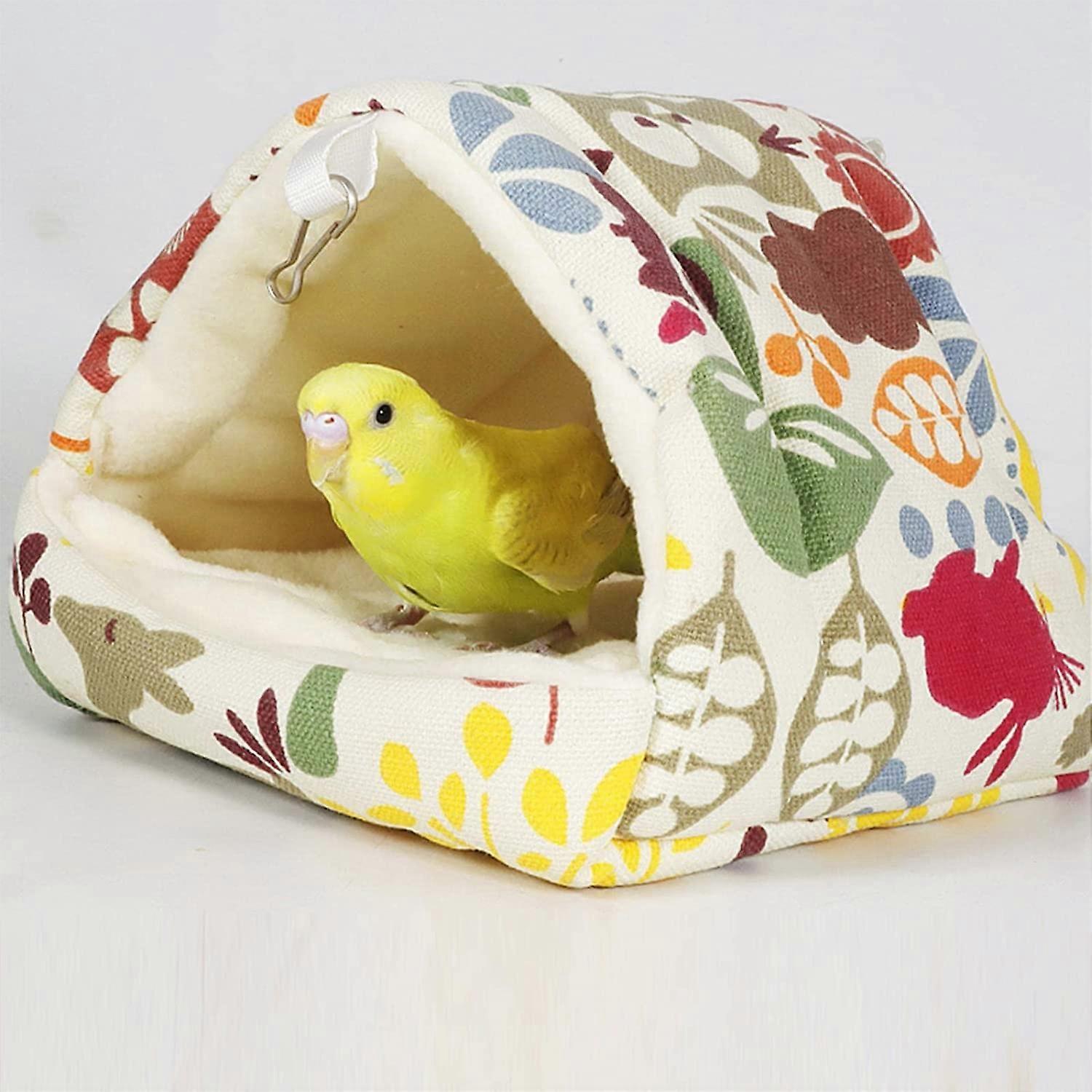 Milageto Winter Parrot Cage Hideaway – Plush Sleeping Hut For Birds, 19x19x20cm, With Hook For Easy Hanging