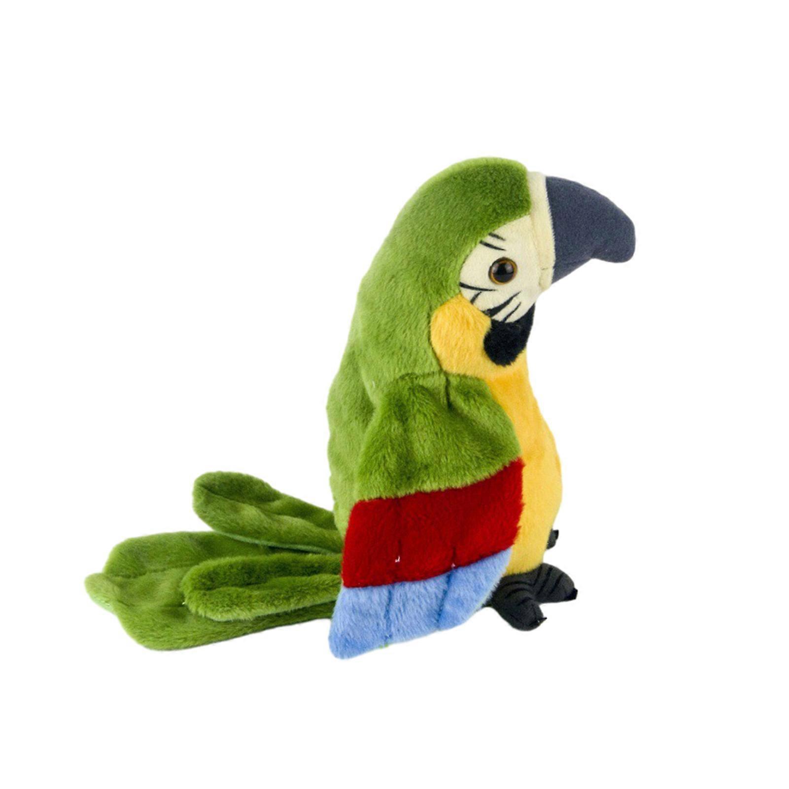 Parrot Doll Interactive Electric Doll Toy Sound Recording Talking Repeating Parrot Plush Toy Flap Wings Soft Fun Learning Kids Toy