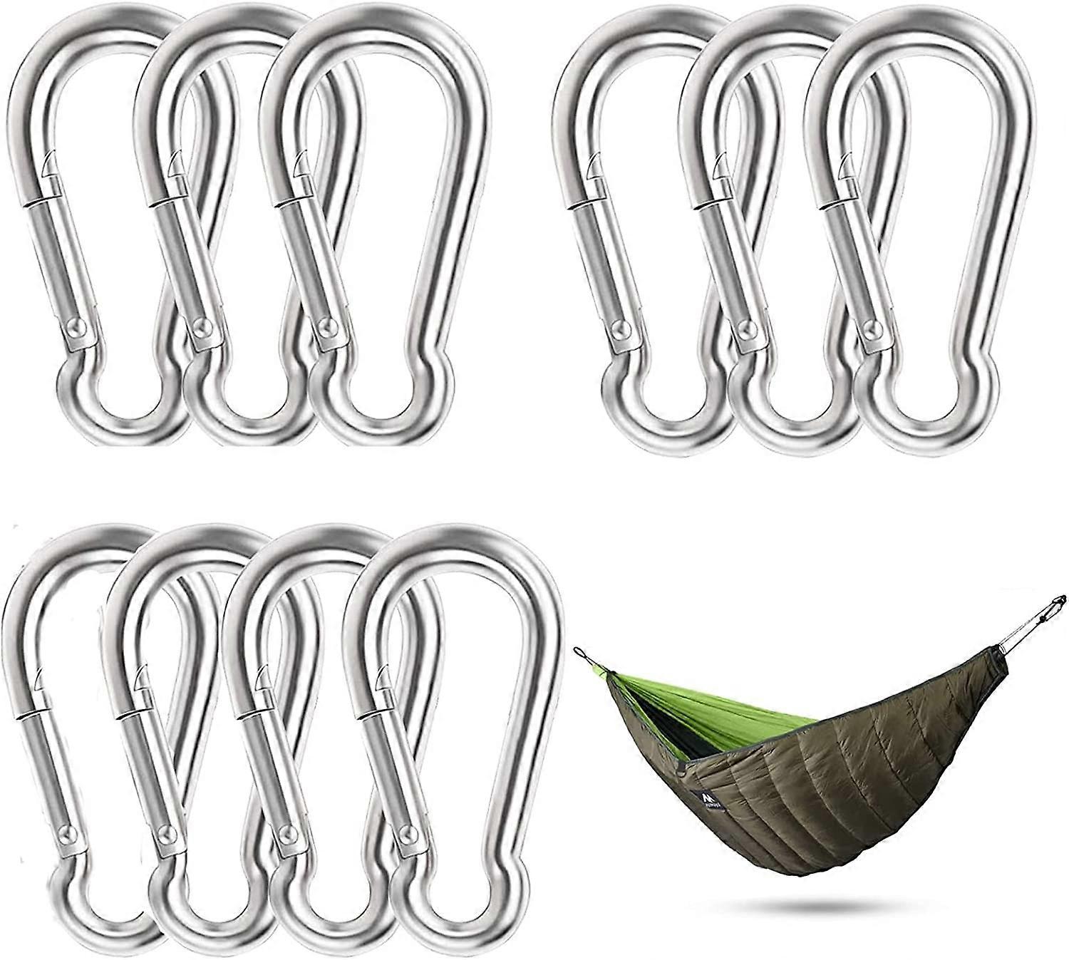 10 st rostfritt stål karbinhake fästkarbinhake