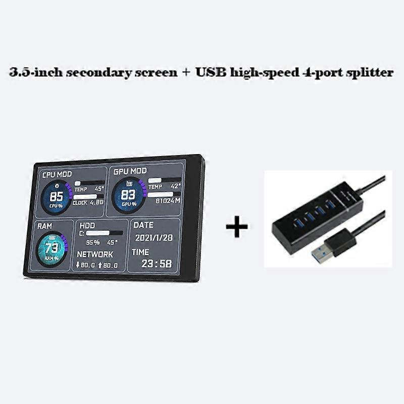 IPS Monitör USB HUB Bilgisayar Ekranı Mini ITX için Kılıf 3.5'' IPS Ekran Seti