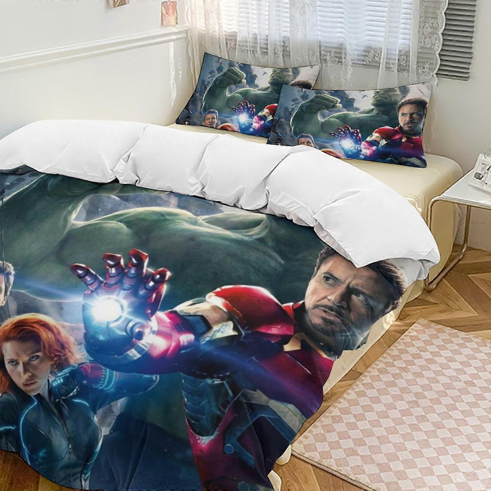 v3813  Bed Sheets Bedding Captain AmericaCartoon Collection 3-Piece Comforter Set, Personalized Bedding Decor for Kids And Teens  Bed Sheets  yuq3813