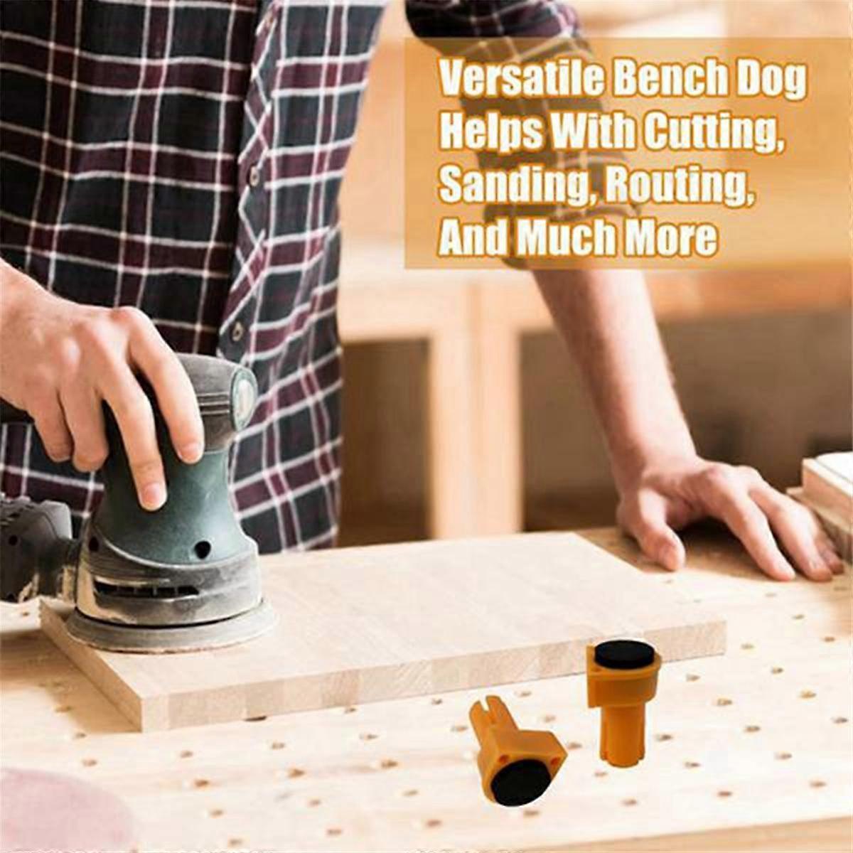 20Pcs Bench Dogs,Woodworking Table Stop with Non-Slip Pad Multipurpose Woodworking Accessories for