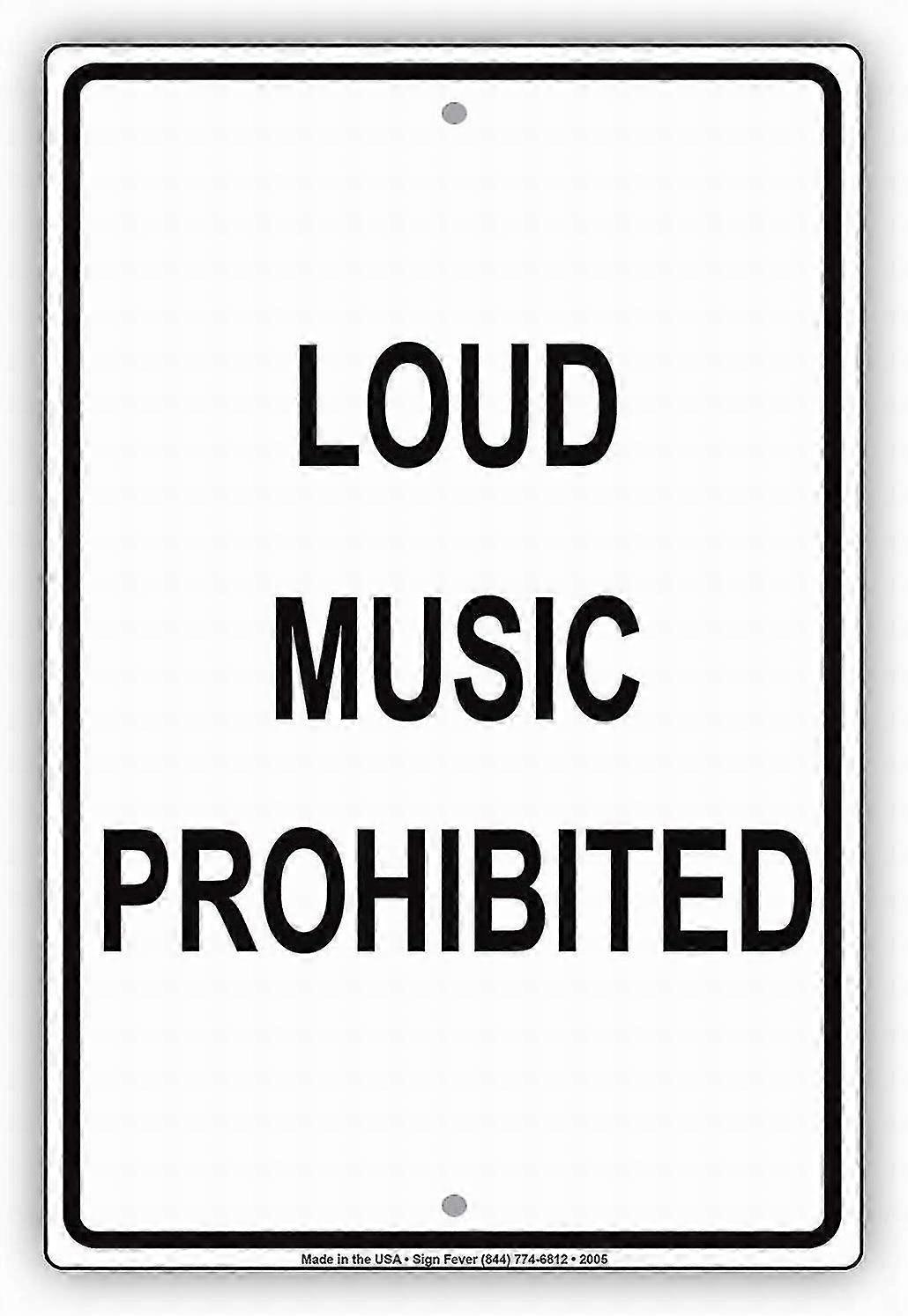 Sinal de lata de segurança 8x12 polegadas OU 12x16 polegadas Música alta Proibido Área de silêncio Alerta de cuidado Wall Art Wa