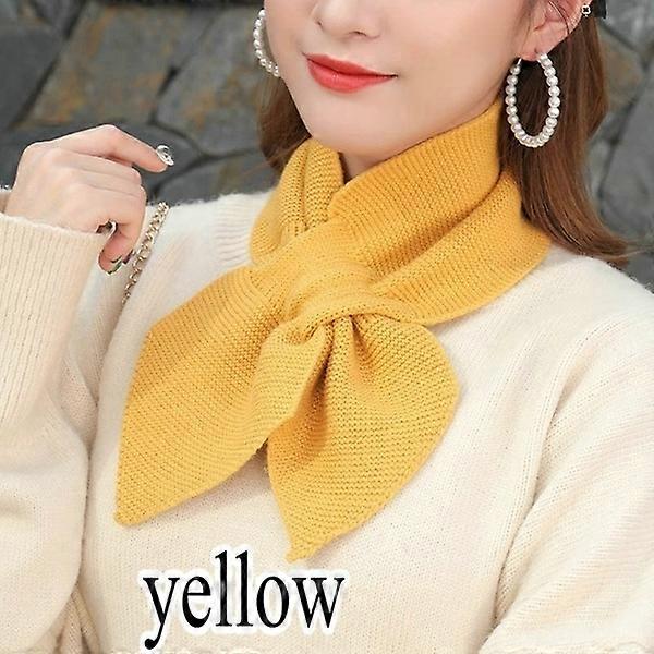 Mujer Casual Cross Keep Warm Straps Chal Mujer Bufanda Otoño Invierno (Amarillo)