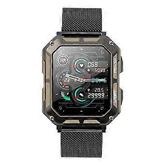 1,83-Zoll-Smartwatch-Herzfrequenz-Bluetooth-Anrufinformationen Push-Smart-Armband mit langer Akkulaufzeit Sportuhr schwarzes Stahlband