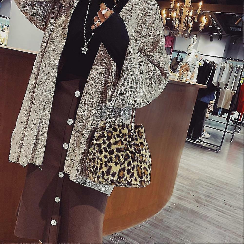 Modieuze luipaardprint pluche emmertas