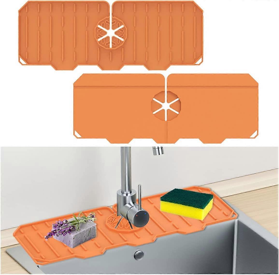 Silikon Wasserhahn Matte für Küche Spüle Spritzschutz Badezimmer Wasserhahn Wasserfänger Matte Tropfschutz Splash Arbeitsplatte Wasserhahn Griff Tropffänger Tablett