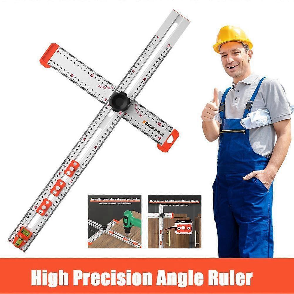 2 in1 Drilling Positioning Ruler High Precisions Angle Ruler Woodworking Tool