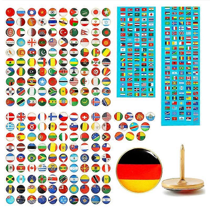 100 Pieces Creative Push Pins, Map Push Pins, Flag Push Pins, Push Pins, Used to Fix Paper on Cork Board or Mark Country on World Map