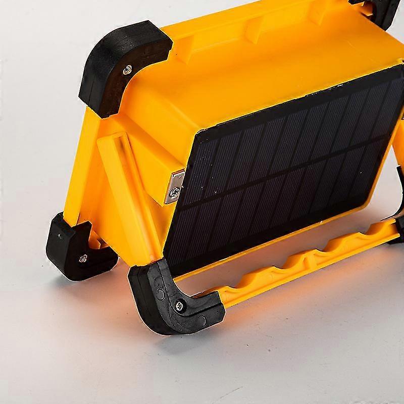 Rechargeable Led Flood Light 100W Work Light Portable Led Spotlight With Solar Panel 4 Modes Super Bright Work Light With 24000Mah Battery For Camping