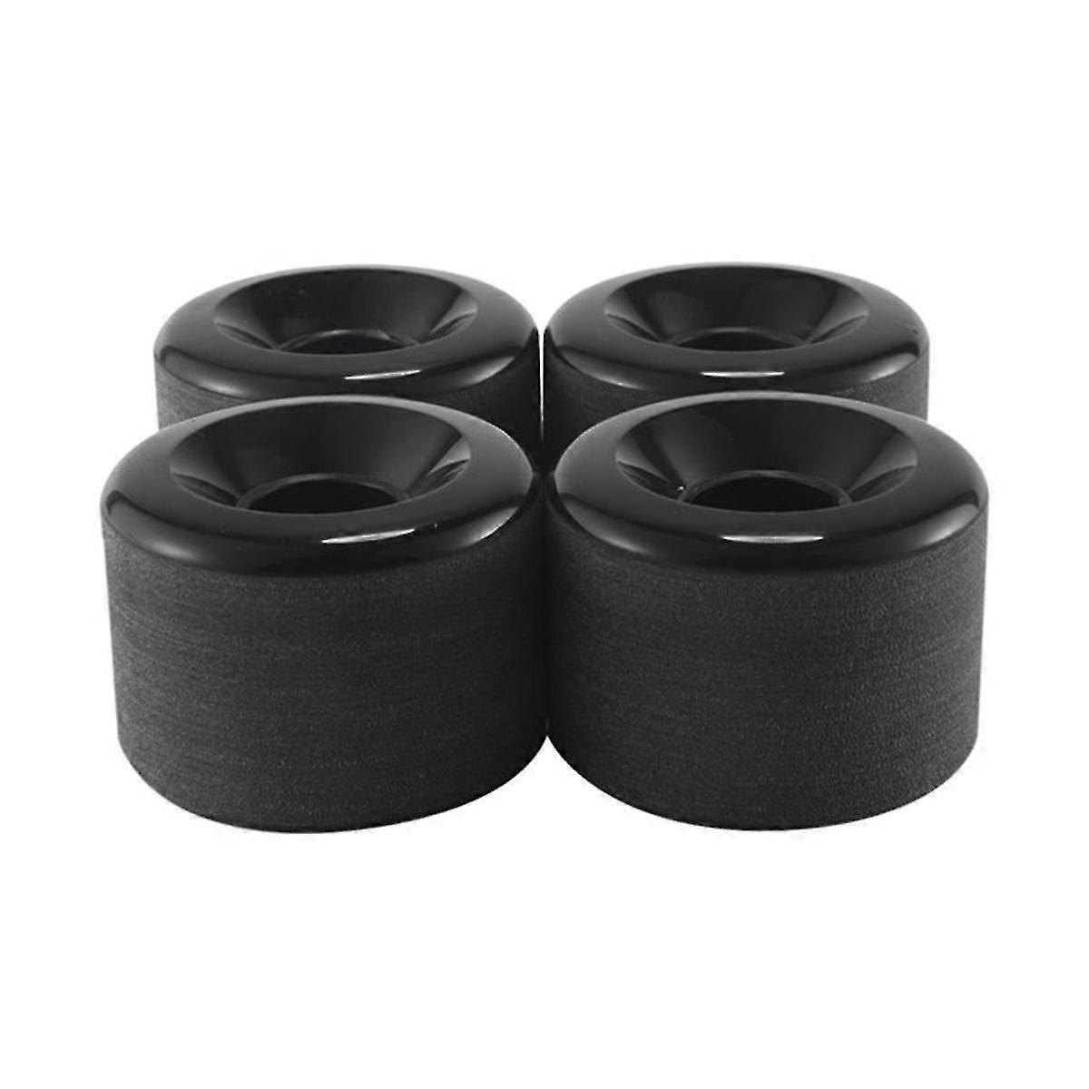 4 Stück Skateboard-Räder Elastisches PU Tragbares Flexibles Langlebiges 65x45 PU Skateboard-Räder Sport Schwarz