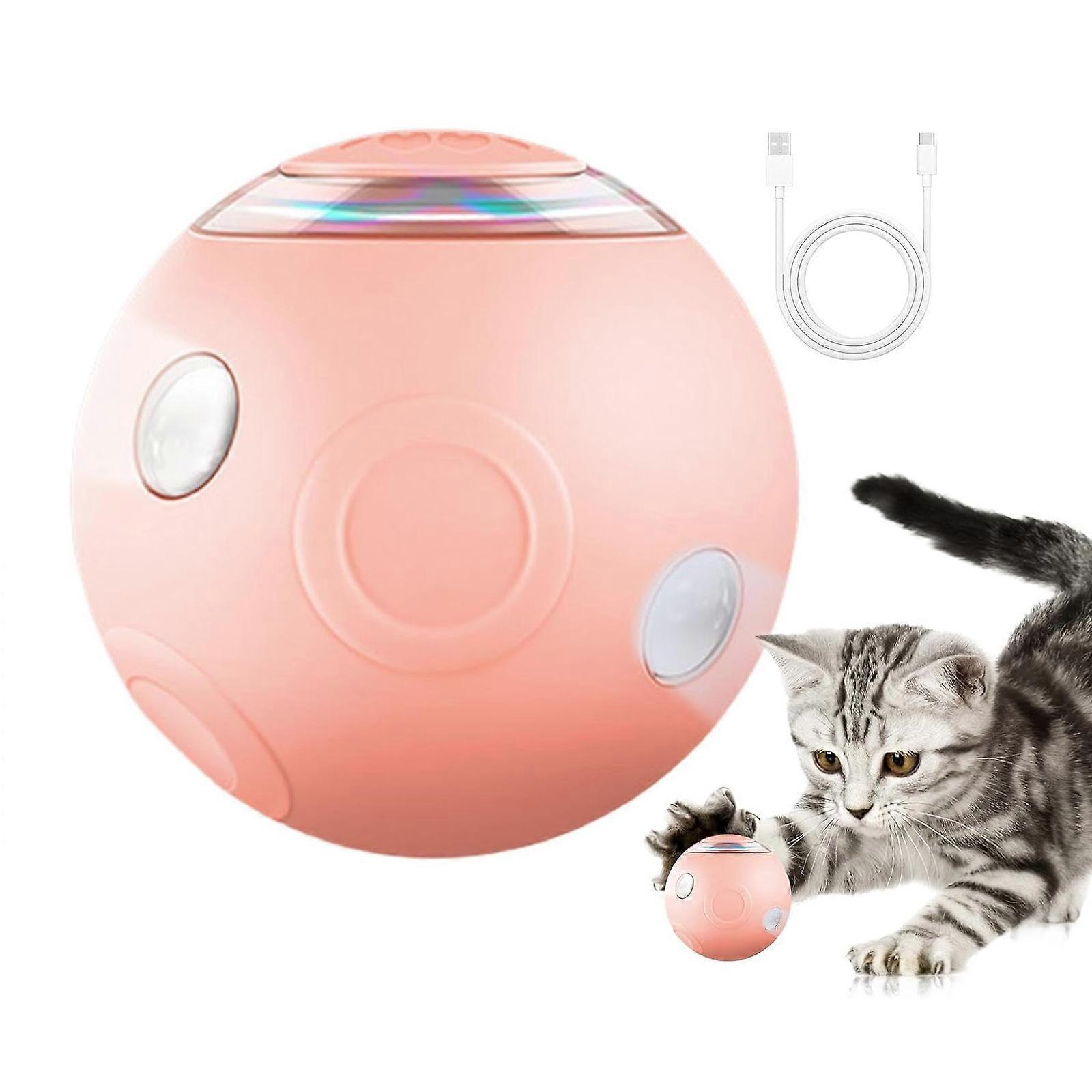 Interactive Dog Ball Toys, Smart Interactive Rotating Bouncing Toys with Light, Reusable Automatic Rolling Ball for Indoor Pets