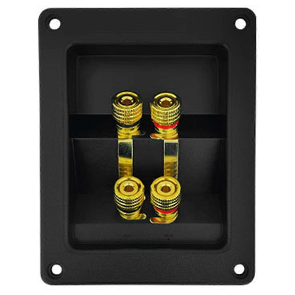 Live Speakers Terminal Box 4 Copper Binding Post Cable Connector Terminal