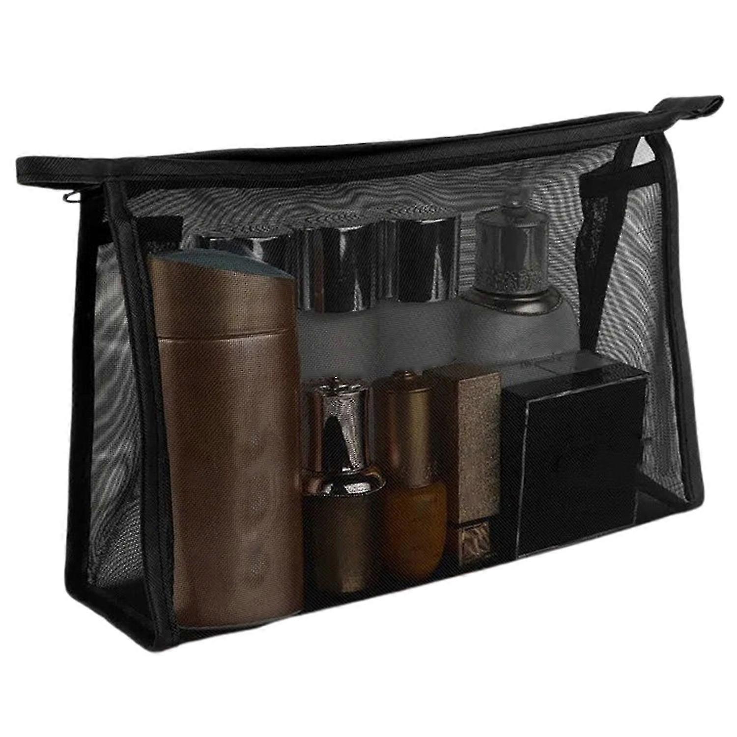 Cosmetic Bag Mesh Solid Color Large Capacity Compact Quick Dry Zipper Shower Caddy Tote Bag for