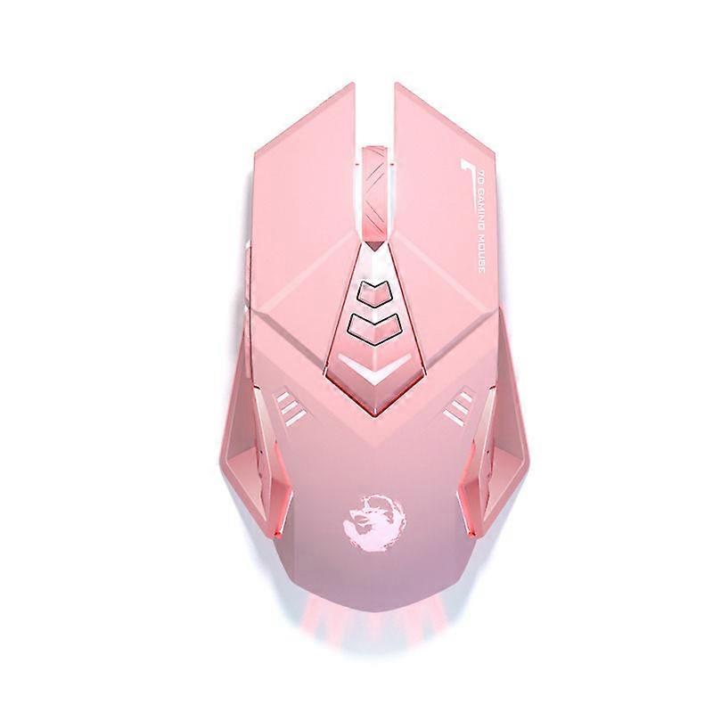 Gaming Mouse Rechargeable RGB Backlit Mouse 2400DPI Bluetooth mouse Ergonomic Gamer pink Mute Mouse for PC laptop