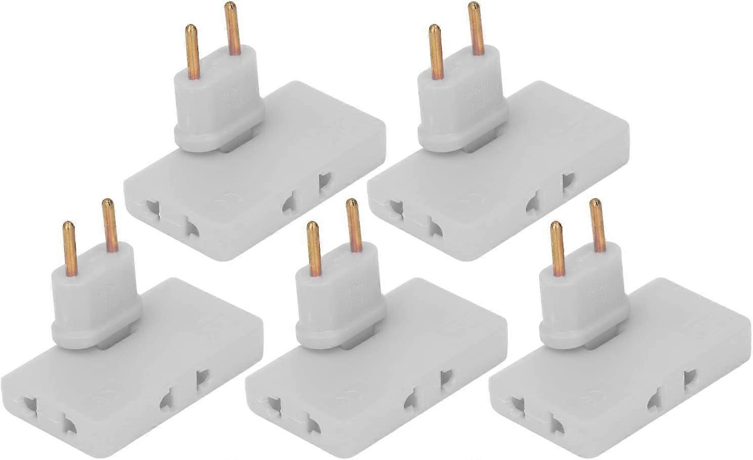 5 Pieces Wireless Plug Converter 180 Degree Rotation 1 to 3 EU Plug Adapter 110-250V(White)
