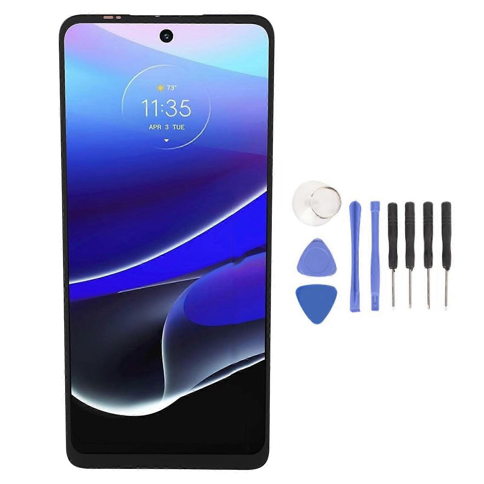 Phone LCD Screen 6.8 Inch Phone Touch Digitizer Display Assembly with Fingerprint Portrait Technical Repair Kit for XT2211 XT2215