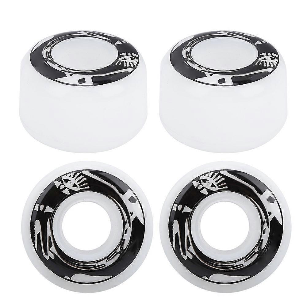4Pcs/Set High Elasticity PU Fish Board Skateboard Wheels Replacement Accessorieswhite with pattern