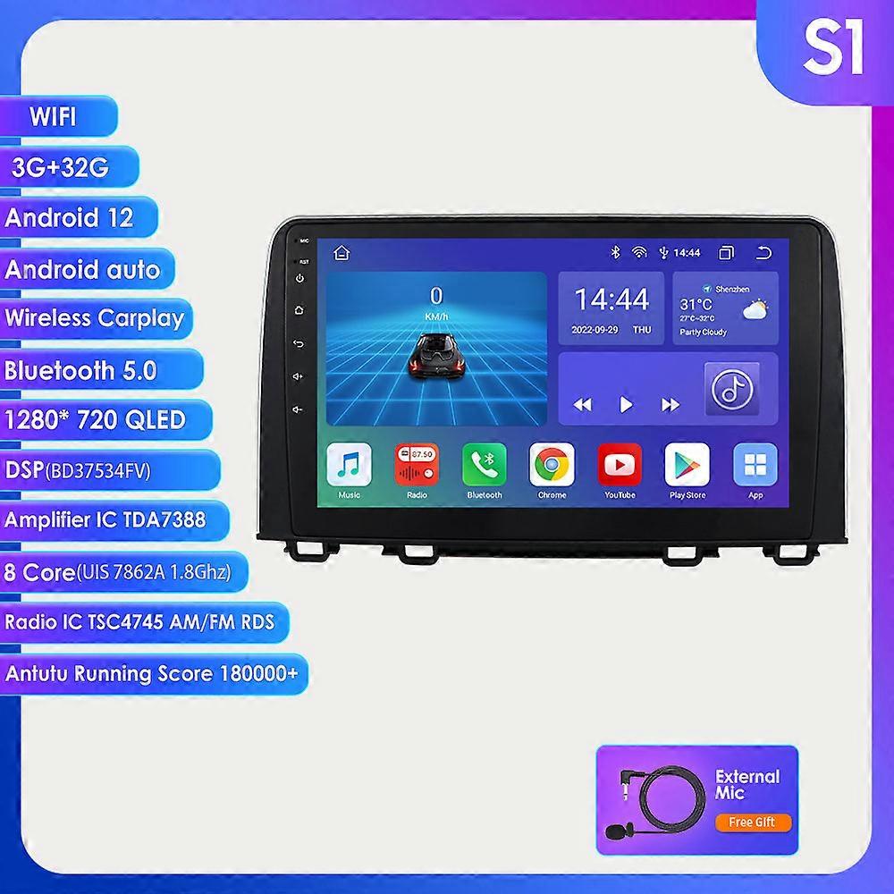 Android Car Radio Player for Honda CRV 2017 2018 2019 2020 2021 CR-V Multimedia Video Navigation GPS Carplay QLED Touch Screen