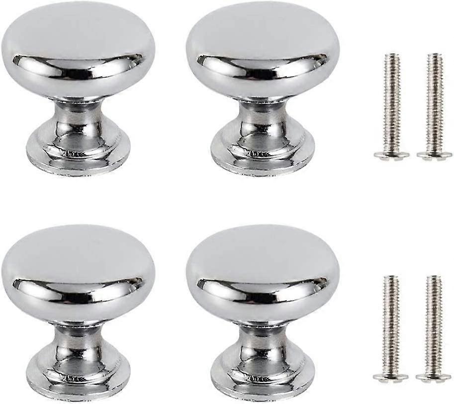 4PCS Drawer Door Handle Silver,30mm,Round,with 4 Screws